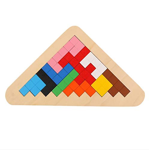 PROW® en Bois Puzzle Coloré Tangram Bâtiment Blocs Planche Scie sauteuse Jouets pour Enfants Bébés De Bonne Heure Éducatif 12pcs Triangle Bois des Gamins Jouets Cover