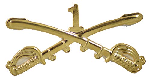 1ST CAVALRY CROSSED SABERS LAPEL PIN OR HAT PIN - Size 2 1/4
