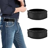Vinuwu No Buckle Belts for Men 2 Pack No Buckle Elastic Belt Adjustable Invisible Stretch Side Waist Buckless Belt for Men (M)