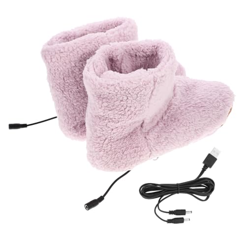 VICASKY Chaussures Chauffantes Usb Peluche Pour Femme, Chauffe-pieds Électrique, Semelle Antidérapante, Couleur Rose, Taille Unique, Confort Hiver à La Maison