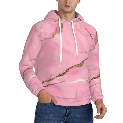 Sweat à capuche homme motif marbre rose original et confortable