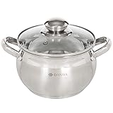 ✅GLASDECKEL – hitzebeständiger Deckel aus Qualitätsglas ermöglicht ein modernes Sichtkochen (der Garvorgang kann jederzeit beobachtet werden) und steckt fest am Topf, sodass nichts auf das Kochfeld tropft, Deckel mit Dampföffnung – kein Überkochen, kein Spritzwasser auf dem Herd