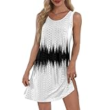 Summer Dresses for Women 2025 Casual Floral Loose Sleeveless Sundresses Tank Dresses with Pockets（Medium,3-White）