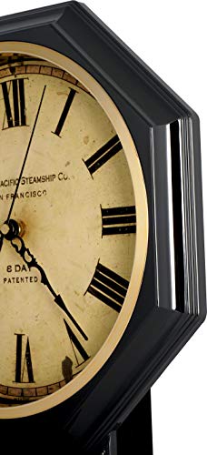 JUSTIME-Traditional-Schoolhouse-Vintage-Roman-Pendulum-Wall-Clock-Chimes-Hourly-with-Westminster-Melody-PP-VR-GM-Gun-Metal JUSTIME Traditional Schoolhouse Vintage Roman Pendulum Wall Clock Chimes Hourly with Westminster Melody PP VR GM Gun Metal