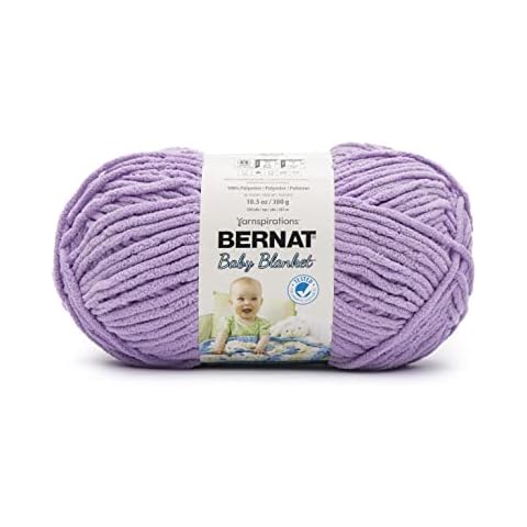 Bernat BABY BLANKET BB Baby Lilac Yarn - 1 Pack of 10.5oz/300g - Polyester - #6 Super Bulky - 220 Yards - Knitting/Crochet Cover