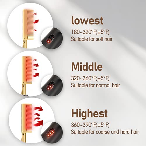 Hot Comb Professional Electric Straight Comb Electric Heating Comb Hair Straightener For Stylist And Salon At Home #TOP3