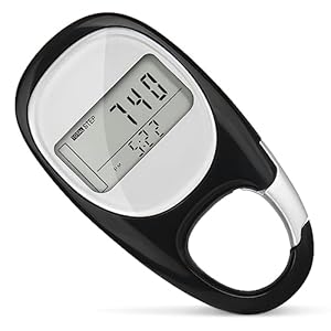 flintronic Pedometer 3D Walking Pedometer, Portable Sports Pedometer Clip On, Track Steps and Miles/Km Calories Burned in Real Time, Pedometer for Older Kids/Fitness Men/Women/Elders