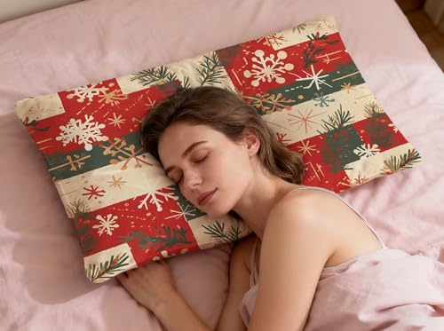 Housse de coussin rouge 50x70 cm lot de 2 velours rectangulaire Noël