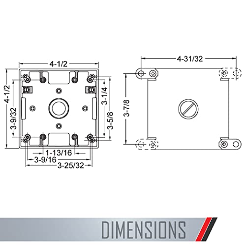 Taymac Dd5100Xs 4-1/2-Inch X 4-1/2-Inch Gang Weatherproof Box, 1-Inch Outlets, Side Lug, Gray #TOP1
