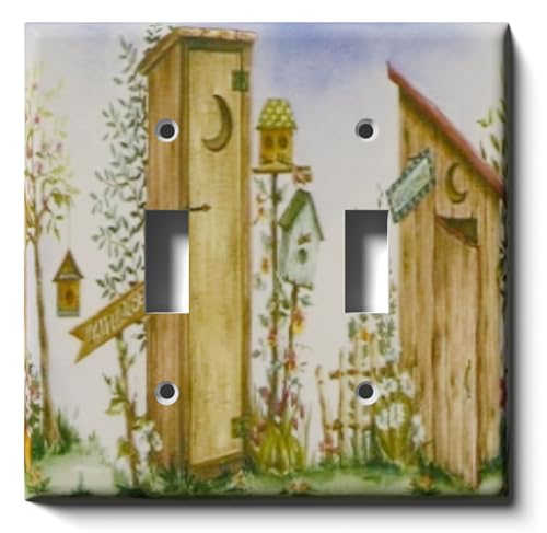 SnazzySwitch Outhouse Decorative Light Switch Cover - Double Toggle Wall Plate