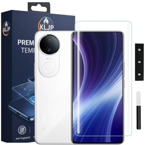 Image of Premium HD+ UV Tempered Glass Screen Protector For Vivo T4R 5G (Pack of 1) Full Adhesive UV Curved Screen Protector Case Friendly HD Clarity with installation kit