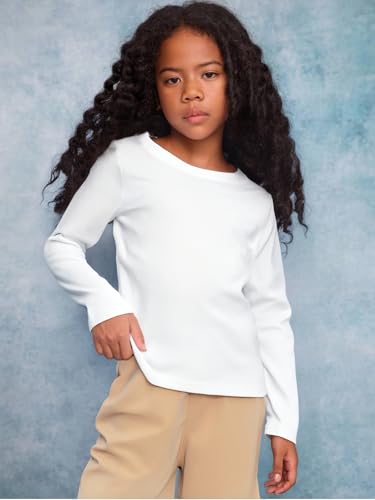 Image of Azmxynol Girls Clothes 2 Piece Outfit Ribbed T-Shirt Top + Cargo Pants, Girls Fall Clothing Set, Sizes 5-16 Years