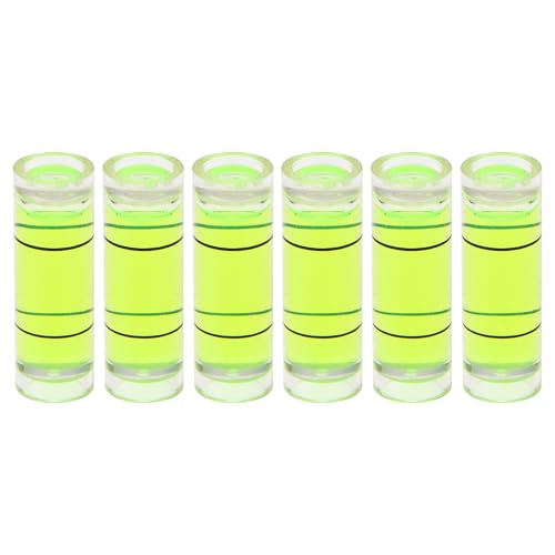 sourcing map 6pcs Small Cylindrical Bubble Level Vials 10x30mm PMMA Mini Horizontal Bubble Spirit Level Measuring Layout Tools for RV TV Picture Frame Hanging Tool Leveler