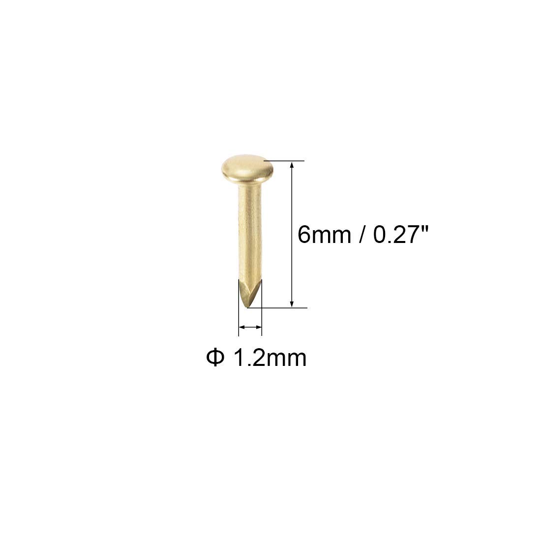 XYWHPGV Small Small Nails Hardware Iron 1.2X6mm (DXL) for DIY Decorative Wooden Boxes Accessories Gold Tone 350 Pieces(AD768 23232 1906E 4AADC 8DB31 189EA