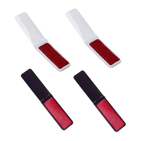 NentMent 4 Pack Folding Lint Brush Foldable Reusable Portable Mini Lint Remover Brushes for Pet Hair Remover Clothing Dust Removal Garment Fabric Fluff Cleaning Tool Travel Car Work Backpack Purse Cover