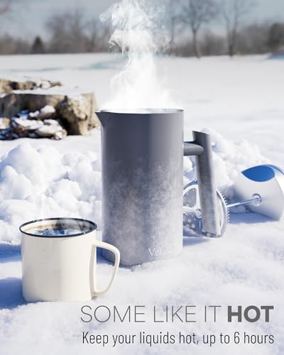 Veken-French-Press-Plunger-Coffee-Tea-Maker-34-Ounce-1-Liter-Double-Wall-Vacuum-Insulated-Stainless-Steel-Coffee-Press-with-4-Filter-Screens-for-Camping-Travel-Gifts-Dishwasher-Safe-Grey