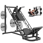 Dripex Leg Press Hack Squat Machine Combo for Home Gym, Professional Adjustable Leg Press Machine for Full Lower Body Workout, Upgraded Leg Press with Transport Wheels, Weight Plates Not Included
