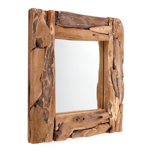 DESIGN DELIGHTS WURZELHOLZ Spiegel Beachside | 50x50 cm, Holzrahmen,...