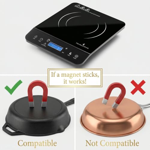 Image of 1800W Portable Induction Cooktop Burner - 20 Temperature Settings, 18 Power Levels, 10-Hour Timer - Countertop Electric Hot Plate for RV, Canning, Dorm, Kitchen - Child Safety Lock (Black)