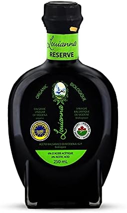 Louianna - Organic Balsamic Vinegar of Modena, High Polyphenol Aged Balsamic Vinegar, Aromatic Vinegar Made of Trebbiano Grapes, With Igp Recognition, 250 mL