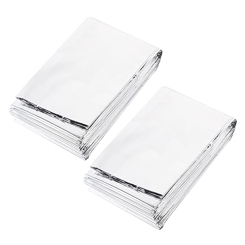 Toyvian 2Pcs Emergency Thermal Blanket Film Survival Reflective Warm Blanket for First Aid Camping Outdoor Exploration Natural Disasters