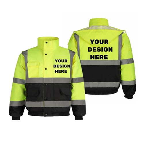 BIJUNDENG Custom Safety Jacket for men High Visibility Waterproof Reflective Winter Warm Jacket Construction Workwear