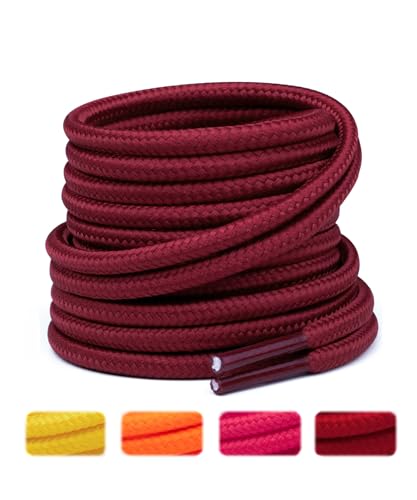 Image of Handshop 2 Pairs Round Boots Shoelaces, Heavy Duty Outdoor Shoe Laces | Replacement Shoestrings for Hiking, Running, Sporting Shoes and Work boots, Sturdy and Robust, 28 Colors, 30-63 inch Length