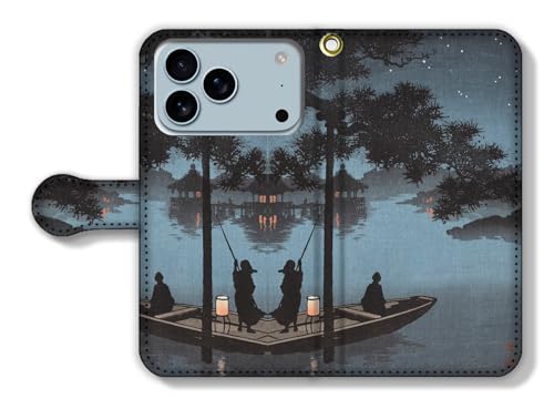 手帳型 iPhone17 Pro互換 スマホケース 【世界の名画】 庄田耕峯 ☆新版画☆ 日本画 版画 風景画 アート 絵画 芸術 日本 和 和風 伝統 (琵琶湖の星)