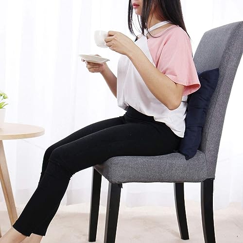 Image of Wakewell Chair Pads with Ties | Soft Microfiber Seat Cushions | Square Chair Cushion Pads for Dining Chairs, Office Chair, Kitchen & Home Seating (Navy Blue, 45x45 cm (Pack of 2))