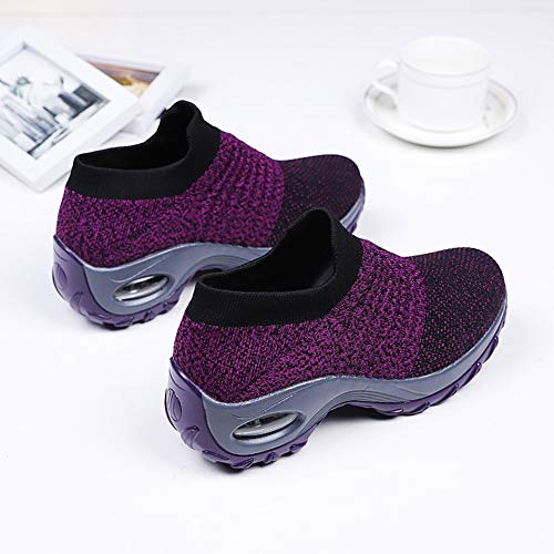 Image of Women's Walking Shoes Sock Sneakers - Mesh Slip On Air Cushion Lady Girls Modern Jazz Dance Easy Shoes Platform Loafers