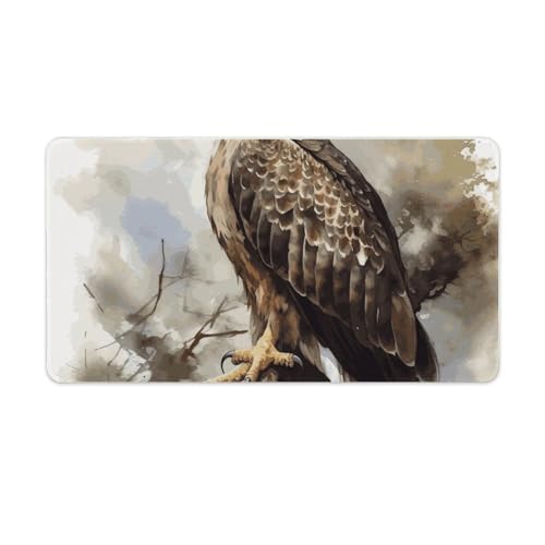 Tapis de souris LED antidérapant motif aquarelle faucon de bureau