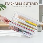 Citylife 3 PCS Plastic Storage Bins with Latching Lids Portable Project Case Clear File Box Stackable Storage Containers for Organizing A4 Paper, Photo, Document, Scrapbook - Image 5