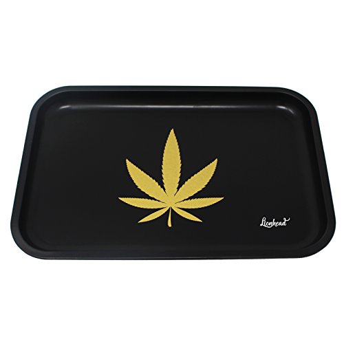 Lionhead Full Size Rolling Tray – 12” X 8" Tray (Black) #TOP2