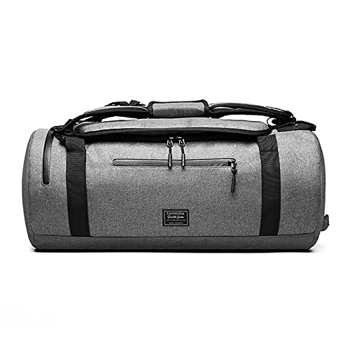 Sac de sport multifonction pour homme avec compartiment à chaussures pour voyage, tennis, natation, pêche, chasse, gris Cover