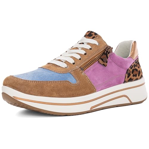 bambù ARA Sapporo, Scarpe da Ginnastica Donna, Biscuit Azzuro Natural Orchid Whisky, 41.5 EU Larga