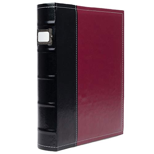 3 Ring Binder 1 Inch Rings, Burgundy - Faux Leather Presentation Binder for Business, Resumes, File Storage - 1 Inch Binder Stores up to 225 Sheets
