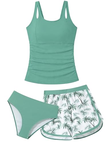 Image of TUONROAD Girls 3pcs Tankini Swimsuit Size 11-16 Bathing Suits for Teens