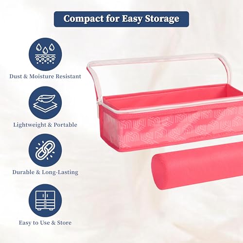 Image of HomeStrap Non-Woven Single Rod Bangle Box with Transparent Top | Waterproof, Dustproof Organizer for Bangles, Chudis, Bracelets, Watches & Jewellery | Compact Storage Organizer | Pink | Pack of 1