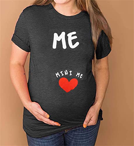 Women Pregnancy Shirt Funny Cute Mommy To Be Maternity Short Sleeve Tee Happiness On The Way Letter Print Short Sleeve Tops #TOP2