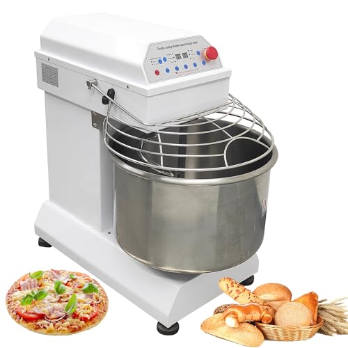 HayWHNKN Electric Dough Mixer with Timing Function Bread Dough Kneader 40L Pizza Bread Flour Mixing Machine with Stainless Steel Bowl Microcomputer Version Food Mixer for Bakeries Pizzeria Home 110V