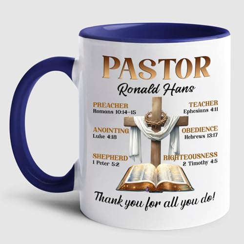 Customized Text / Name Pastor Appreciation Accent Cup,...