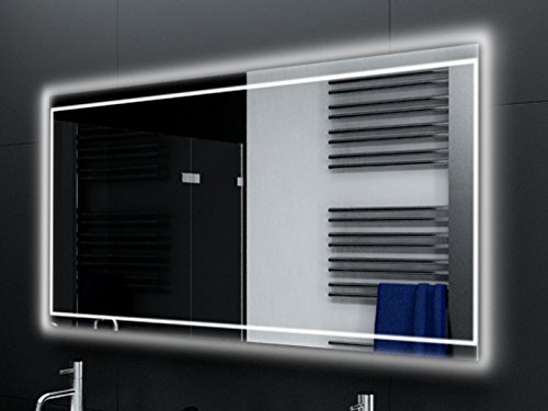 SARAR Eckiger Badspiegel Spiegel Badezimmerspiegel mit rundum...