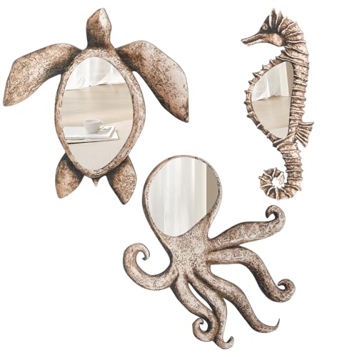 Vercraft Coastal Set of 3 Animal Mirrors