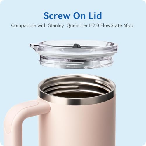 Image of 40oz Replacement Lid for Stanley Quencher and ProTour Tumbler(2Pack) | BPA Free Tritan Lid for Stanley 40oz Tumbler, Straw Friendly Lids Cover, for Office, Commute & Home Daily Use