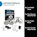 TRQ Front and Rear Brake Pad & Rotor Kit Brake Pads Brake Rotor Ceramic Compatible with 2003-2007 Honda Accord