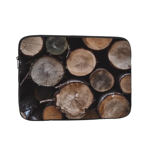 Brown And Black Wood Logs Shockproof Laptop Sleeve - Slim & Lightweight Notebook Case For Ipad & More (10"-17")