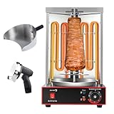QFGain Gril à Poulet RôTi Et Appareil à Shawarma - Double SystèMe De Chauffage De 3000 W, Capacité De 2,3 à 6 Kg, Arrosage Automatique, avec Pelle à Viande Et Trancheuse Professionnelles