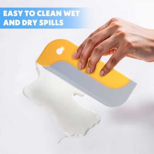 Image of 3 Pcs Sink Squeegee Small Squeegee Mini Window for Home Window Cleaner Kitchen Glass Kitchen Countertops and Sink Dish Scraper for Cleaning Up Dish Residue Auto Windows Grey