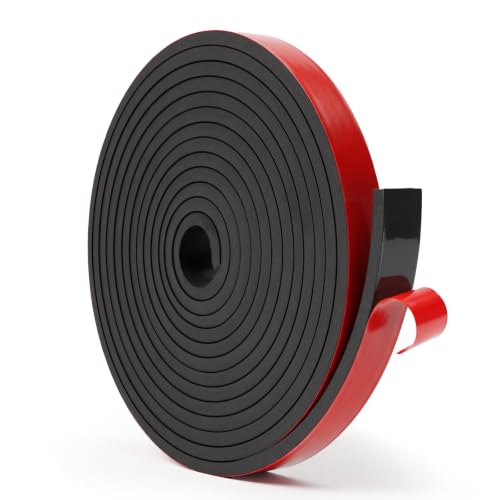 Adhesive Neoprene Rubber Strips Rolls 3/4" Wide x 1/4" Thick x 15ft Long