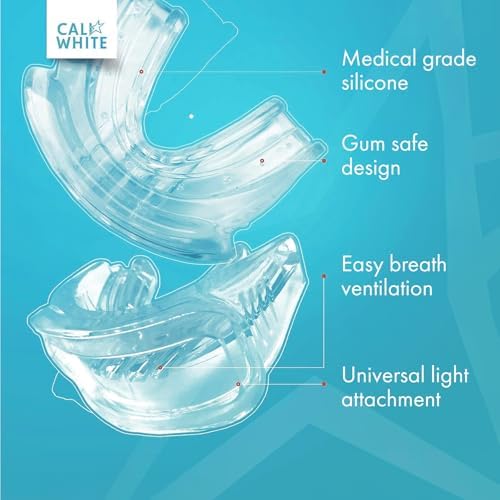 Cali White Teeth Whitening Strip Kit with LED Light — side view showing full product dimensions